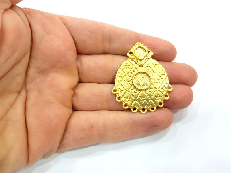 Gold Pendant Blank Gold Plated Metal (46x35mm)  G10991