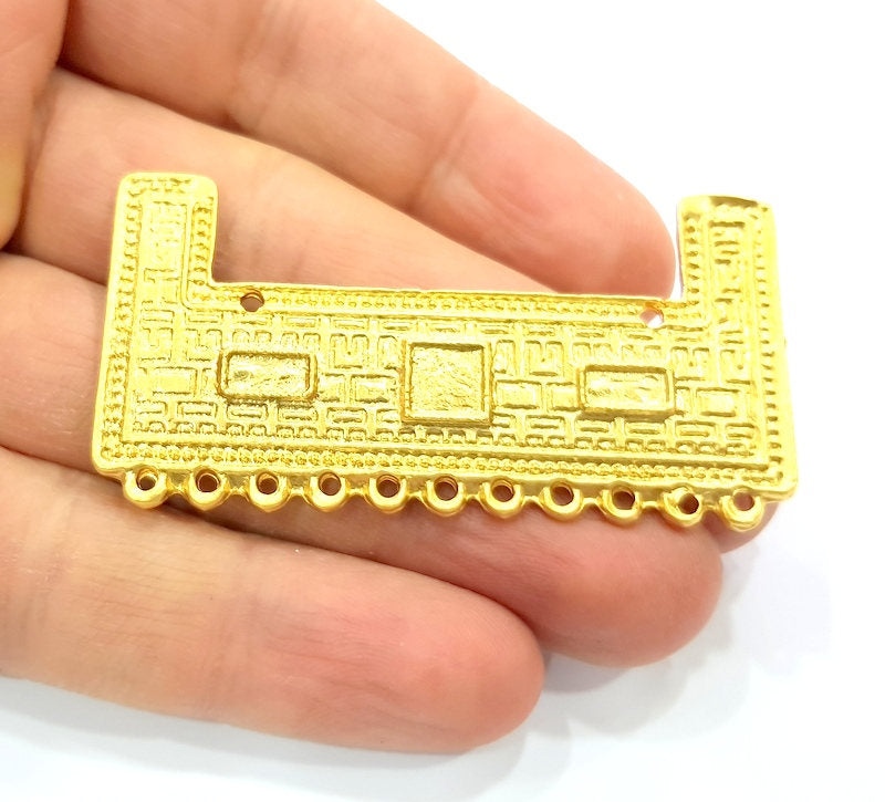 Gold Pendant Blank Gold Plated Metal (62x31mm)  G10992