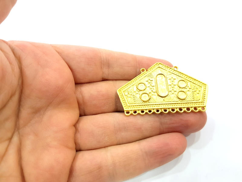 Gold Pendant Blank Gold Plated Metal (52x33mm)  G10993