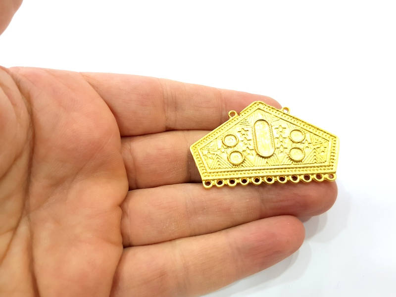 Gold Pendant Blank Gold Plated Metal (52x33mm)  G10993