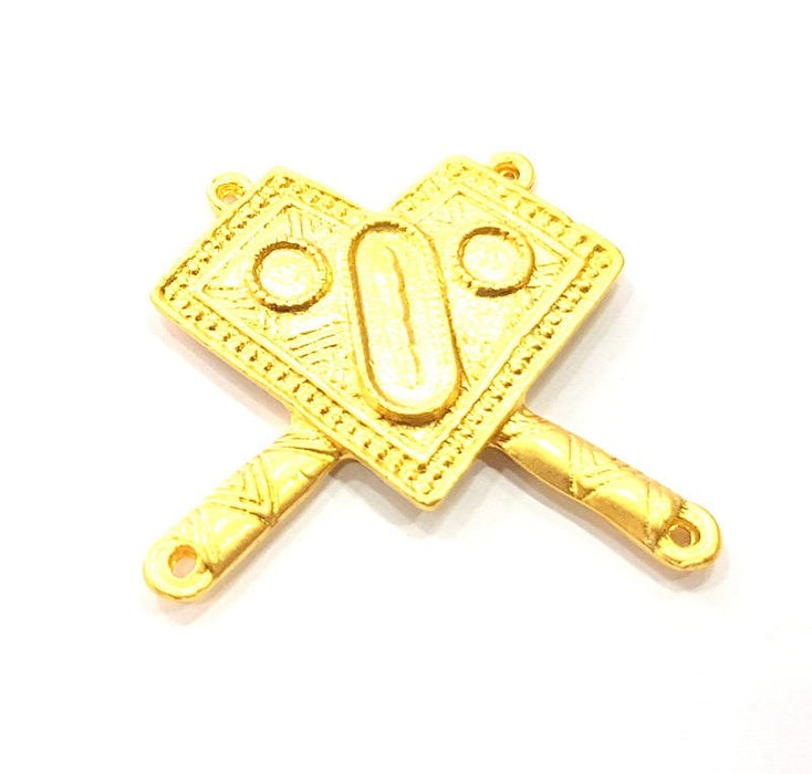 Gold Pendant Blank Gold Plated Metal (36x32mm)  G10995