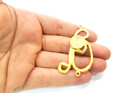 Gold Pendant Connector Gold Plated Metal (59x37mm)  G10996