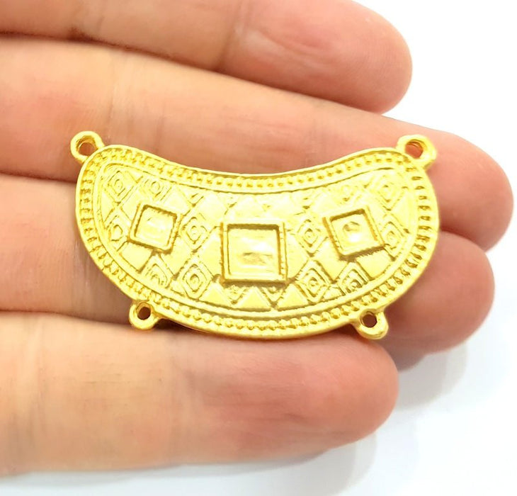 Gold Pendant Blank Gold Plated Metal (46x20mm)  G10998