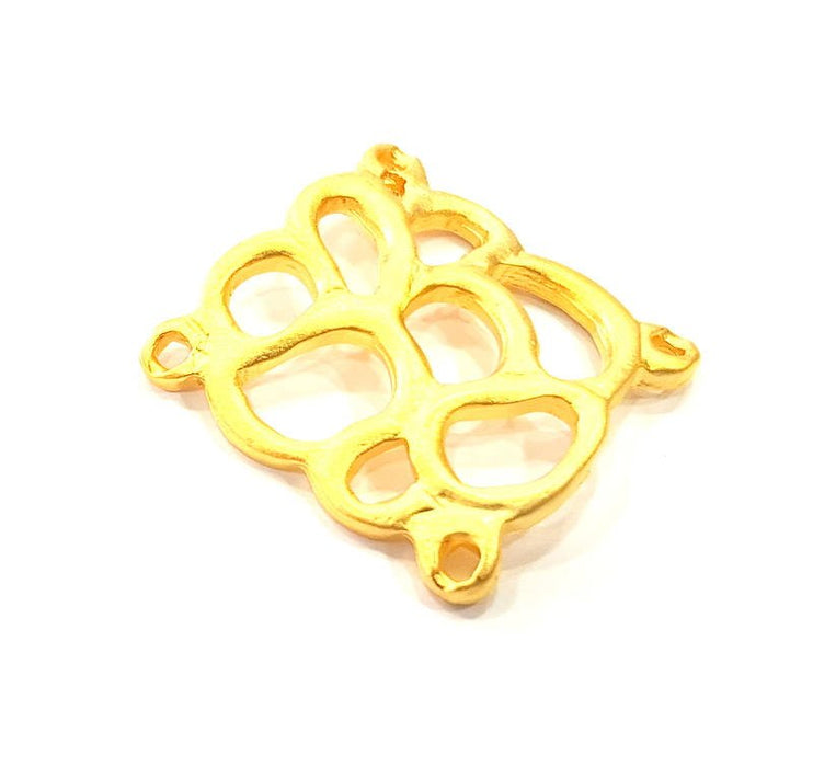 2 Gold Connector Charm Gold Plated Metal (24x23mm)  G11004