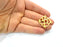 2 Gold Connector Charm Gold Plated Metal (24x23mm)  G11004