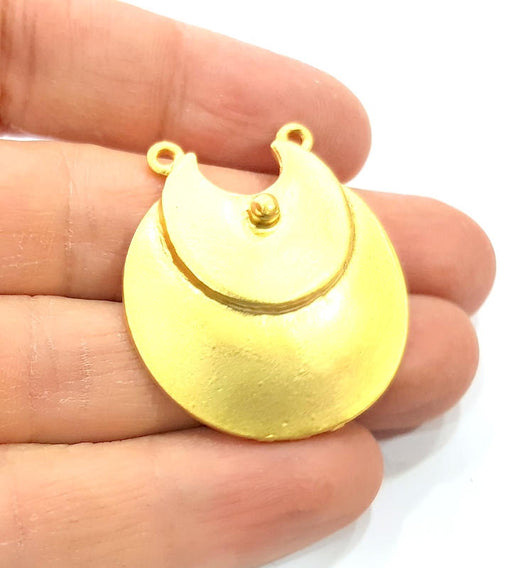 2 Gold Charm Gold Plated Metal (38x33mm)  G11006