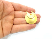 2 Gold Charm Gold Plated Metal (38x33mm)  G11006