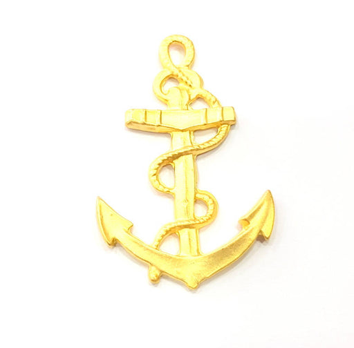 Anchor Pendant Gold Pendant Connector Gold Plated Metal (48x30mm)  G11009