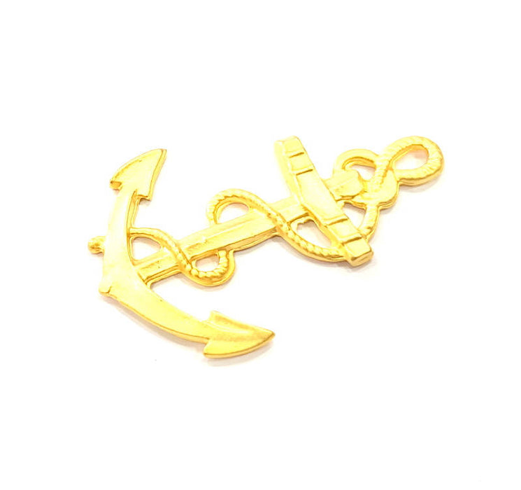 Anchor Pendant Gold Pendant Connector Gold Plated Metal (48x30mm)  G11009