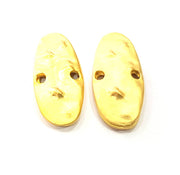 2 Gold Connector Charm Gold Plated Metal (29x13mm)  G11011