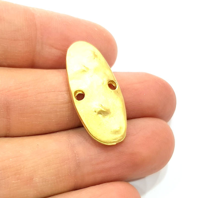 2 Gold Connector Charm Gold Plated Metal (29x13mm)  G11011