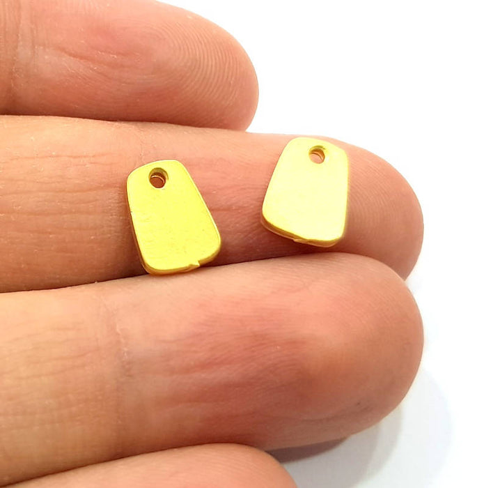 10 Flake Charm Gold Charm Gold Plated Metal (10x7mm)  G11020