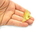 Gold Ring Settings Blank inlay Ring Mosaic Ring Bezel Base Cabochon Mountings Adjustable (14mm blank ) Gold Plated Brass G11021