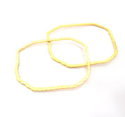 2 Hammered Frame Connector  Gold Plated Metal Connector  (60x47mm)  G11024