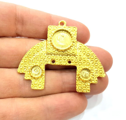 Gold Pendant Blank Gold Plated Metal (52x45mm)  G11027