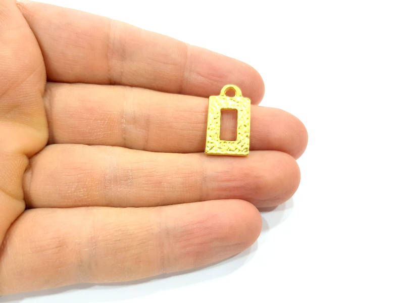 2 Gold Charm Gold Plated Metal (21x12mm)  G11029