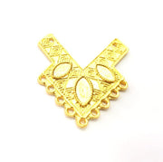 Gold Pendant Blank Gold Plated Metal (42x38mm)  G11030