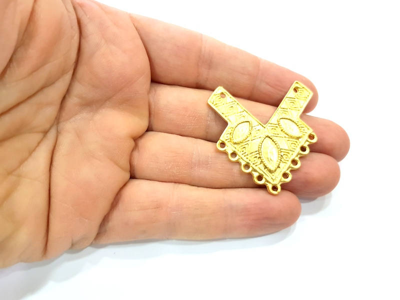 Gold Pendant Blank Gold Plated Metal (42x38mm)  G11030