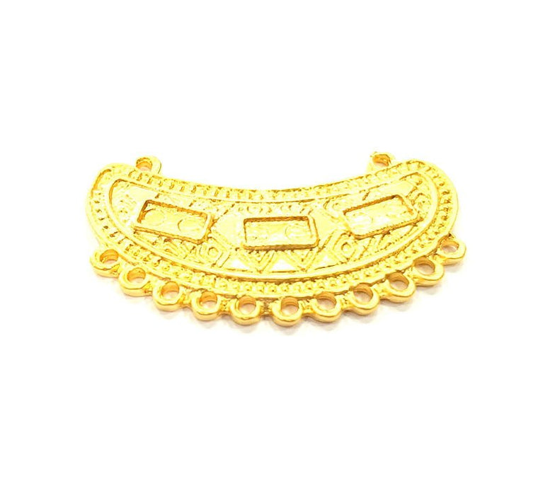 Gold Pendant Blank Gold Plated Metal (41x23mm)  G11035