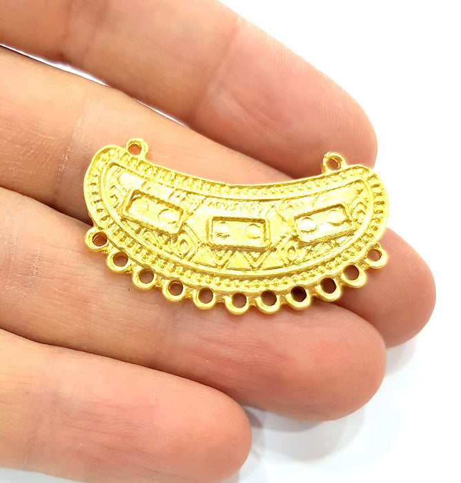 Gold Pendant Blank Gold Plated Metal (41x23mm)  G11035