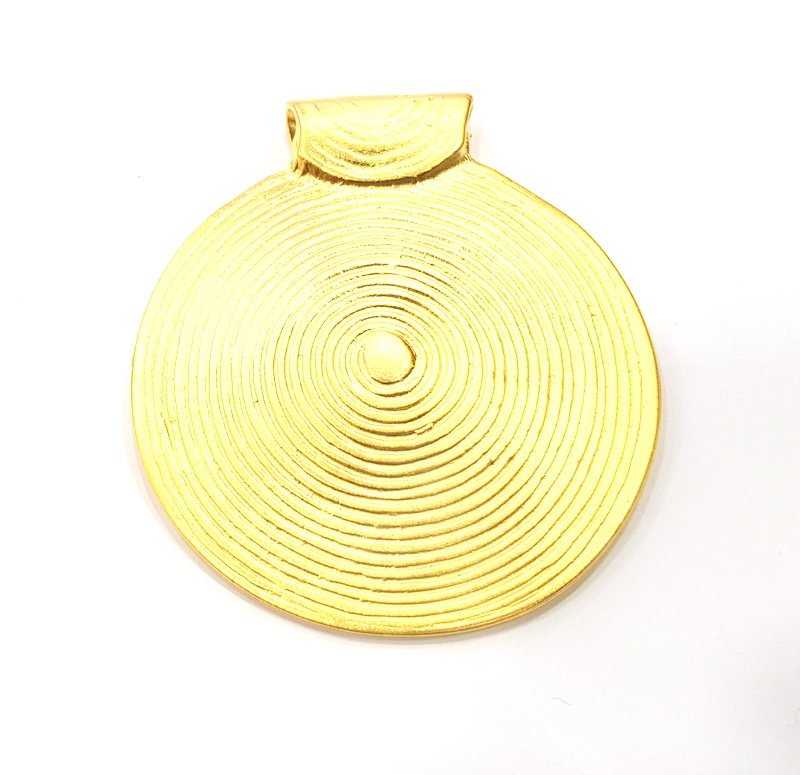 Gold Medallion Pendant Gold Plated Metal (63x55mm)  G11042
