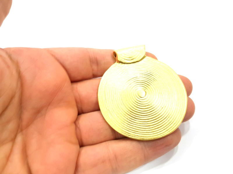 Gold Medallion Pendant Gold Plated Metal (63x55mm)  G11042