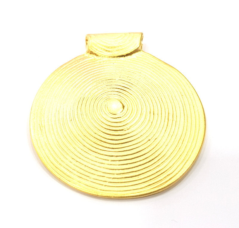 Gold Medallion Pendant Gold Plated Metal (63x55mm)  G11042