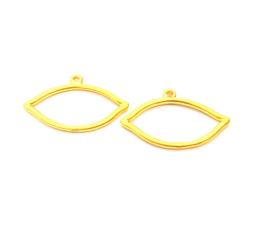 2 Eye Charm Gold Charm Gold Plated Metal (29x19mm)  G11048