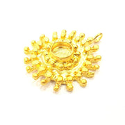 Gold Pendant Blank Mosaic Base inlay Blank Necklace Blank Resin Blank Mountings Gold Plated Brass ( 10mm blank ) G11049