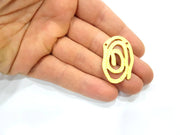 2 Gold Charm Gold Plated Metal (38x23mm)  G11050