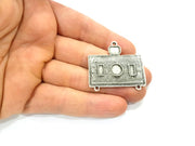 Silver Pendant Blank Antique Silver Plated Pendants (40x36mm)  G11064
