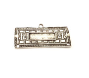 2 Silver Pendant Antique Silver Plated Pendants (40x20mm)  G11078