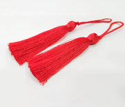 2 Red Thread Tassel 2 pcs (78 mm - 3 inches)     G11090