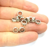 20 Silver Rondelle Beads Antique Silver Plated Beads 8mm  G11094