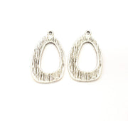 4 Pear Charm Silver Charms Antique Silver Plated Metal (30x17mm) G11096