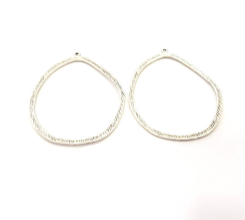 4 Silver Charms Antique Silver Plated Metal (51x43mm) G12806