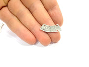 6 Silver Connector Antique Silver Plated Metal (26x8mm) G11118