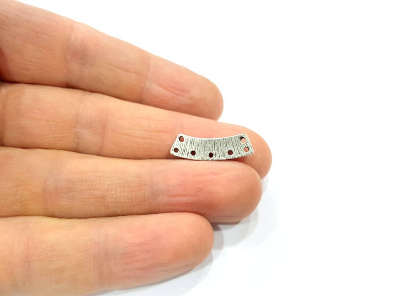 10 Silver Connector Antique Silver Plated Metal (22x5mm) G11119