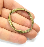 2 Curved Circle Connector Antique Bronze Connector Antique Bronze Plated Metal  (50x44mm) G11120