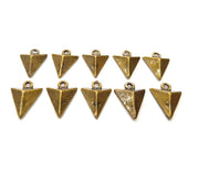 10 Triangle Charm Antique Bronze Charm Antique Bronze Plated Metal (14x11mm) G11124