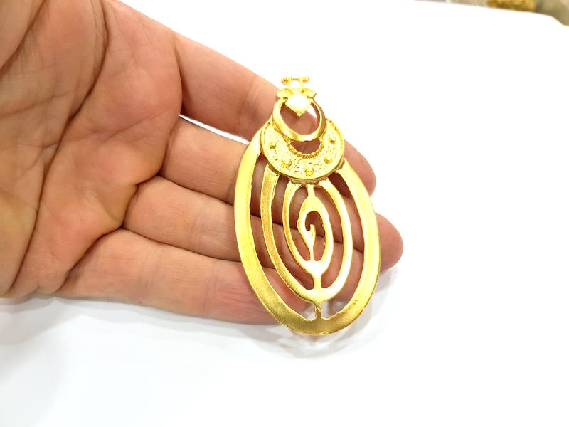 Gold Pendant Gold Plated Metal (81x42mm)  G11133