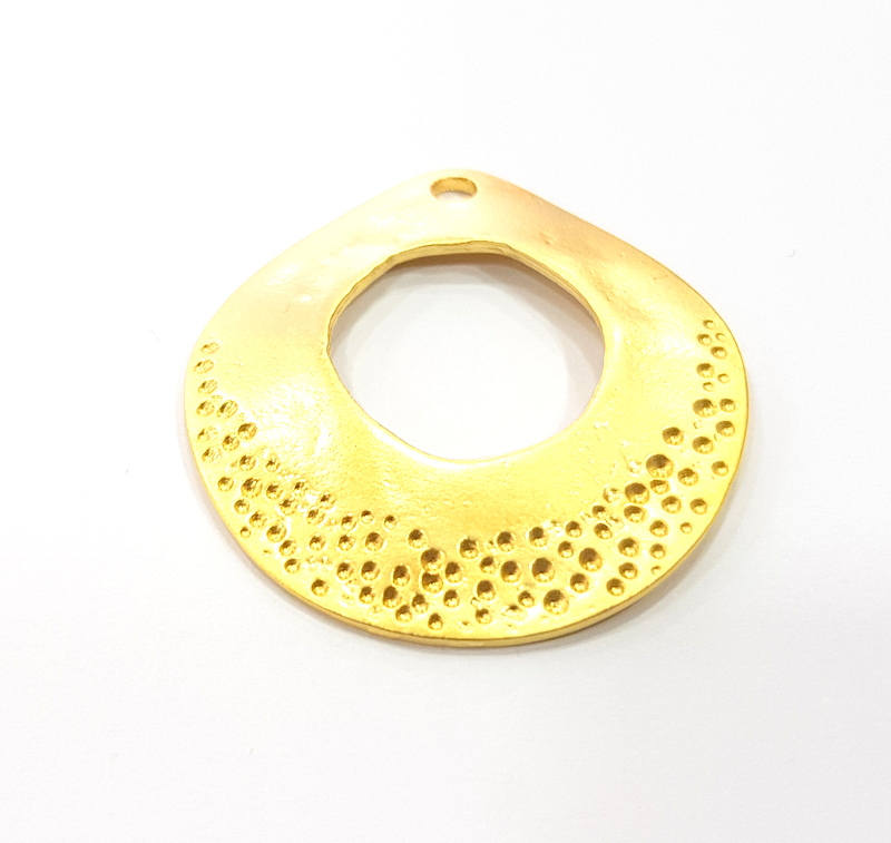 2 Mottled Charms Matt Gold Charms (38x35mm)  G11135