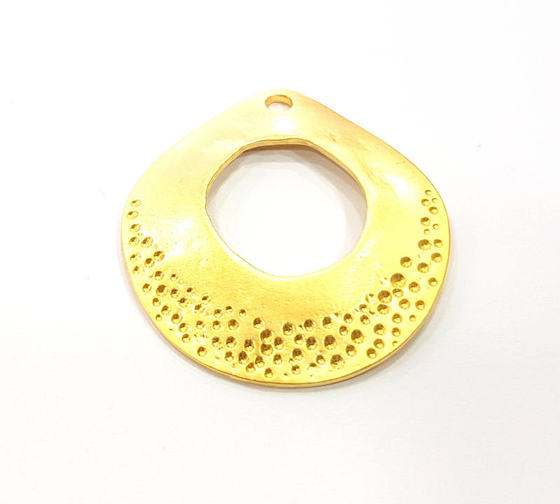 2 Mottled Charms Matt Gold Charms (38x35mm)  G11135