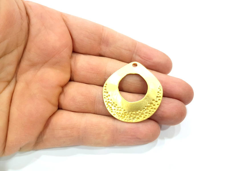 2 Mottled Charms Matt Gold Charms (38x35mm)  G11135