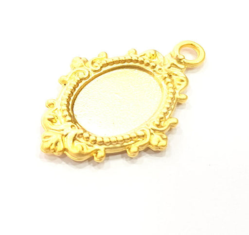 Pendant Blank Gold Pendant Gold Plated Metal (38x24mm)  G11138