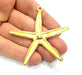 Large Starfish Pendant Gold Pendant Gold Plated Metal (67mm)  G11139