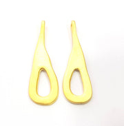 2 Gold Charm Gold Plated Metal (47x14mm)  G11140