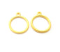 10 Circle Charm Gold Charm Gold Plated Metal (17mm)  G11141