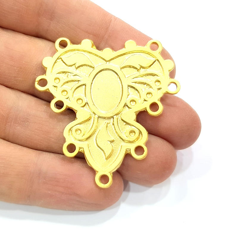 Gold Connector Pendant Gold Plated Metal (47x46mm)  G11143