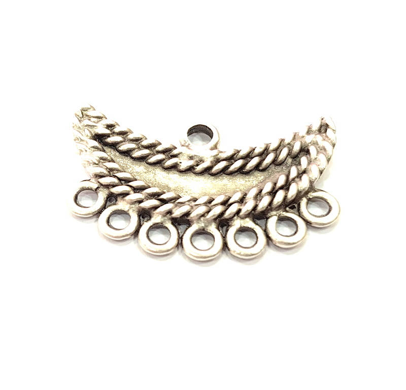 2 Silver Connector Pendant Antique Silver Plated Metal (35x22mm) G11152